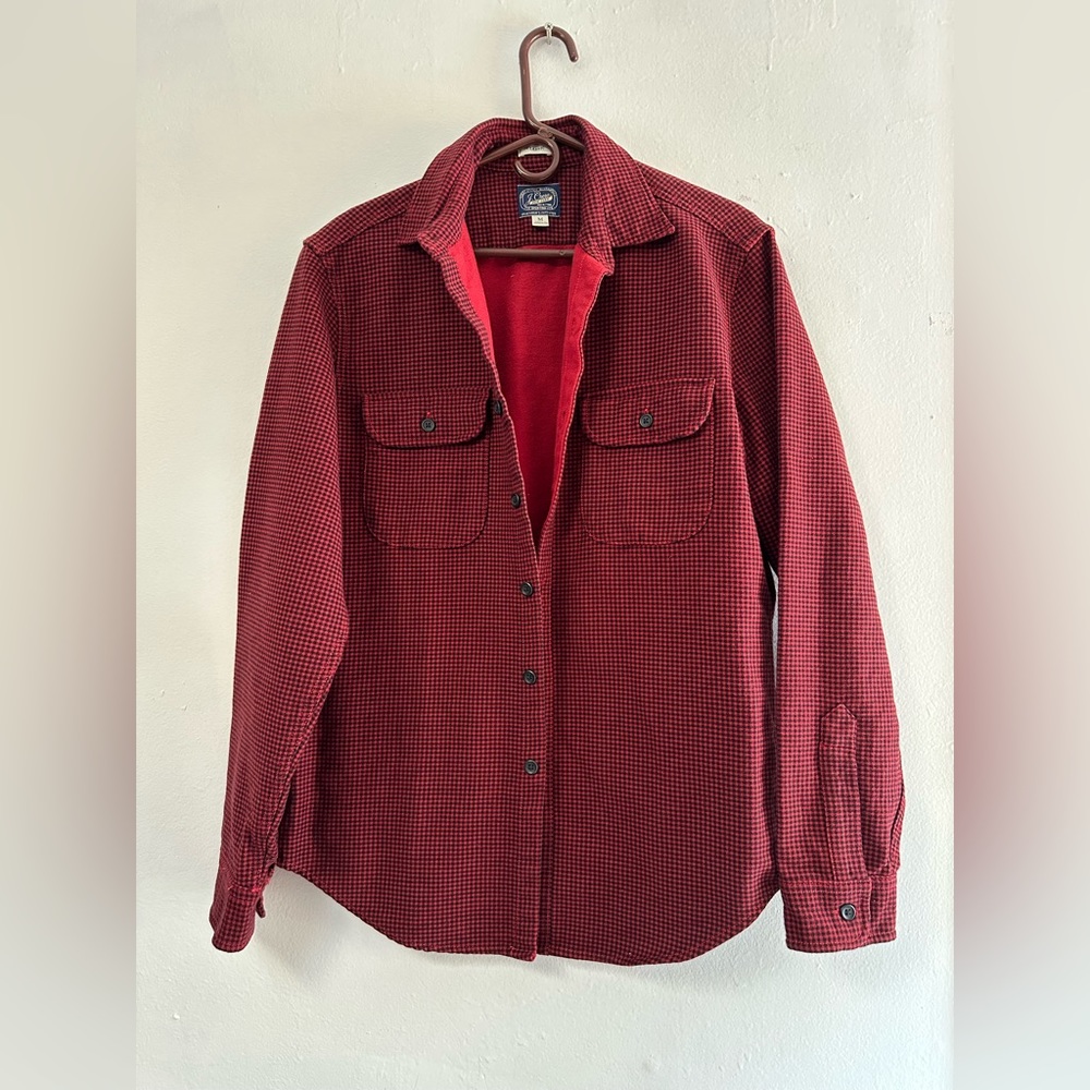 J. Crew Red Checkered Shirt Jacket
